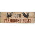 Heritage Lace 3 x 9 in. Farmhouse Rules Wood Sign FH-022